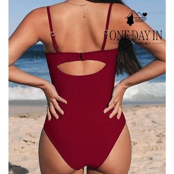 Cupshe Twist Front Keyhole One Piece Swimsuit Size L - Picture 2 of 7